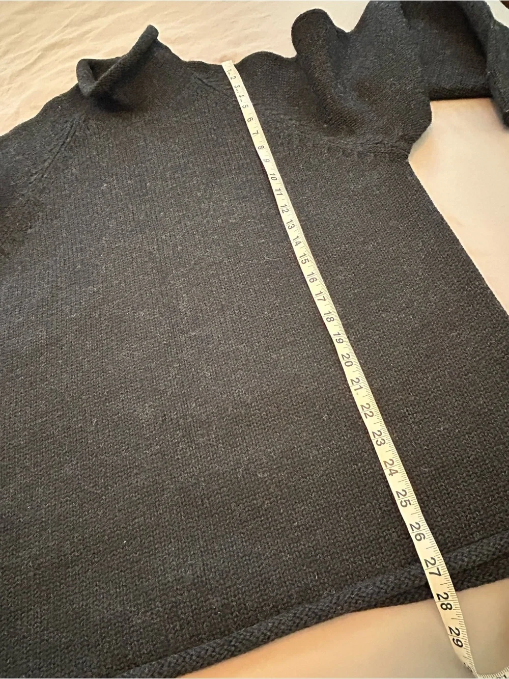VTG Men’s J. Crew Roll Neck 100% Wool Sweater Dark Charcoal Gray Large Tall